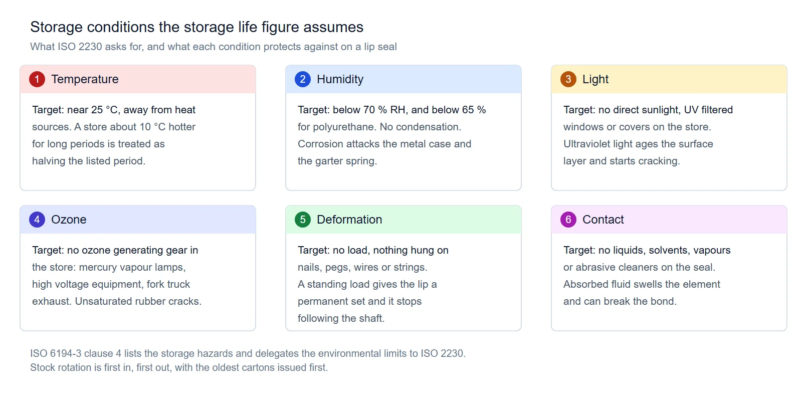 Storage conditions that decide whether a storage life figure means anything