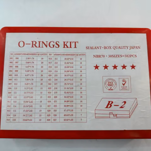 A‑1 O‑Ring Kit 382Pcs NBR70 O Ring Repair Box, Rubber Sealing Rings for Automotive Sealing