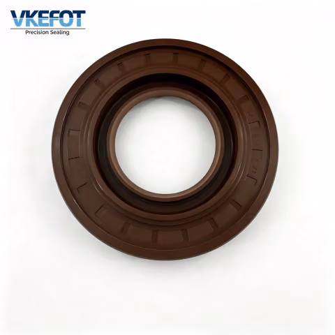 57x124x12/14mm Stepped Double Lip Truck Oil Seal, Brown NBR | Heavy Duty Axle Rotary Shaft Seal | VKEFOT
