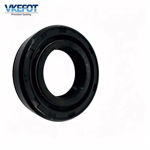 VKEFOT DC 17x30x7 mm NBR Double-Lip Spring-Reinforced Oil Seal, Black Rotary Shaft Seal