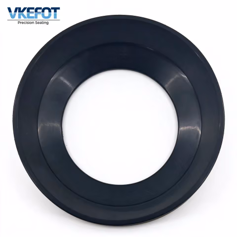 VKEFOT 113x160/166x11.5x38 mm reducer seal, angled view showing the outer flange and element diameters