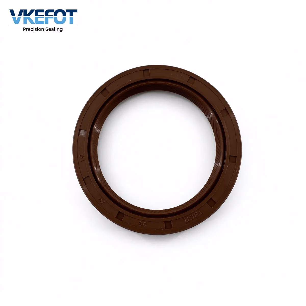 55x72x10 mm wheel hub oil seal in NBR, TBGR profile, front view