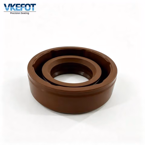 TC 17x32x10mm Rubber Covered Double Lip Oil Seal NBR Brown VKEFOT-TC-17-32-10-NBR — photo 3