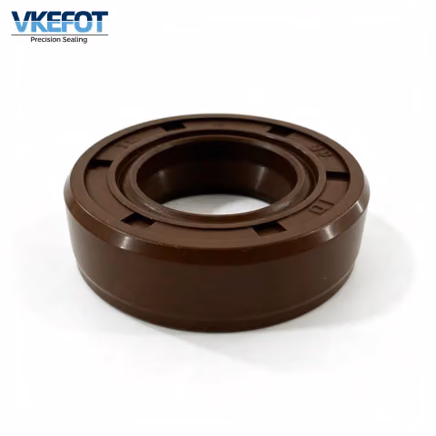 TC 17x32x10mm Rubber Covered Double Lip Oil Seal NBR Brown VKEFOT-TC-17-32-10-NBR — photo 2