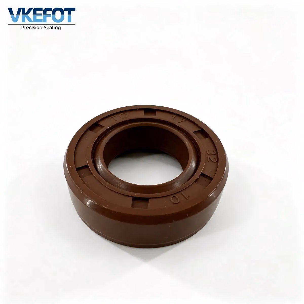 TC 17x32x10mm Rubber Covered Double Lip Oil Seal NBR Brown VKEFOT-TC-17-32-10-NBR — main photo