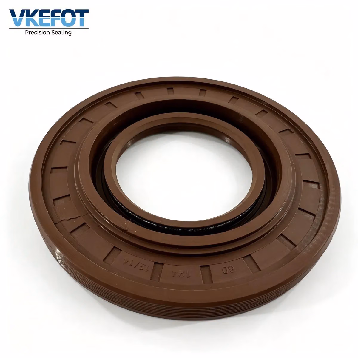 60x124x12/14mm Rear Wheel Hub Oil Seal OE 2400009-HF18040FT NBR Brown VKEFOT-WH-60-124-12-14-2400009HF18040FT — main pho