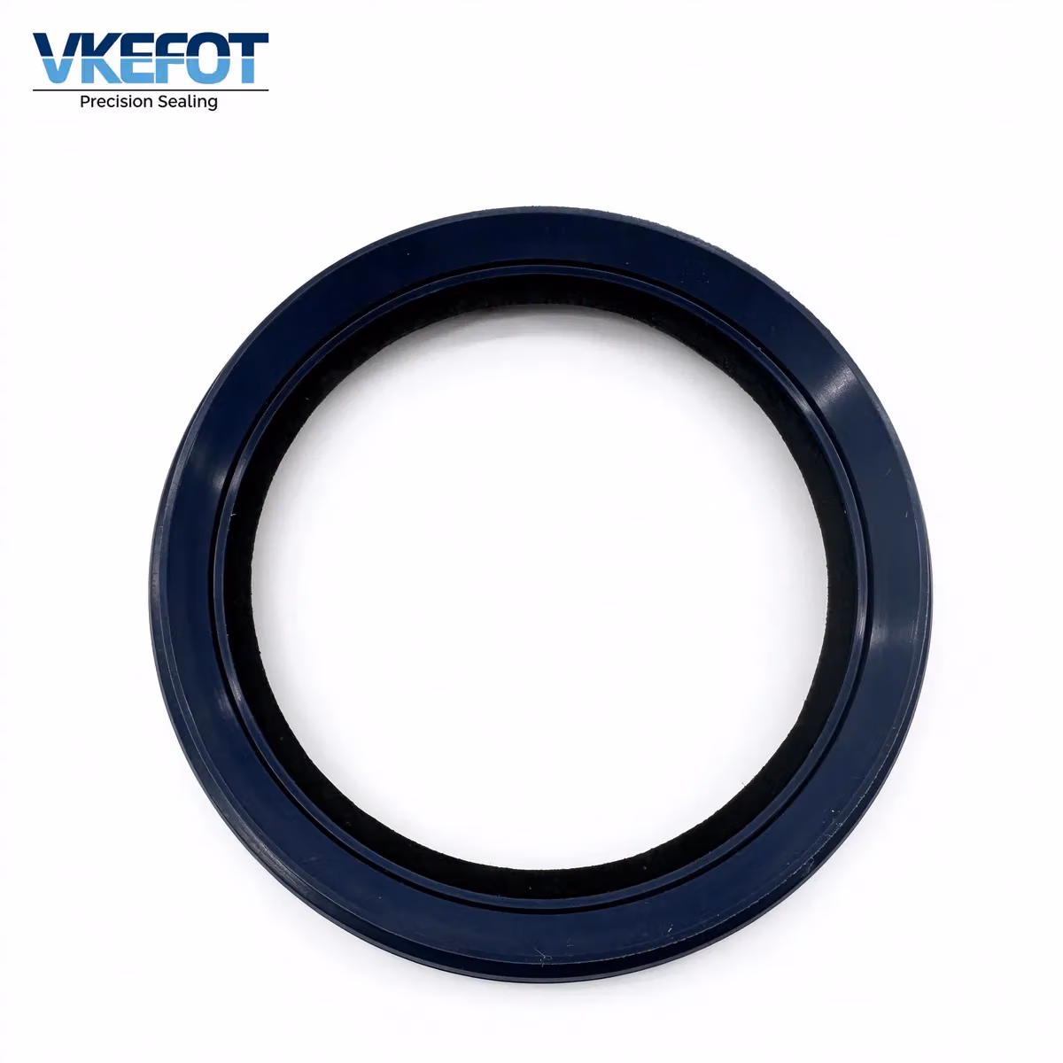 VKEFOT 101x125/130x13.5/21.5 mm wheel hub oil seal, blue NBR, front view showing the two-step outer diameter