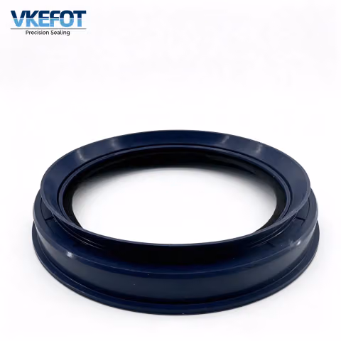 VKEFOT 101x125/130x13.5/21.5 mm wheel hub oil seal in blue NBR, side view showing the 125 mm and 130 mm outer diameters