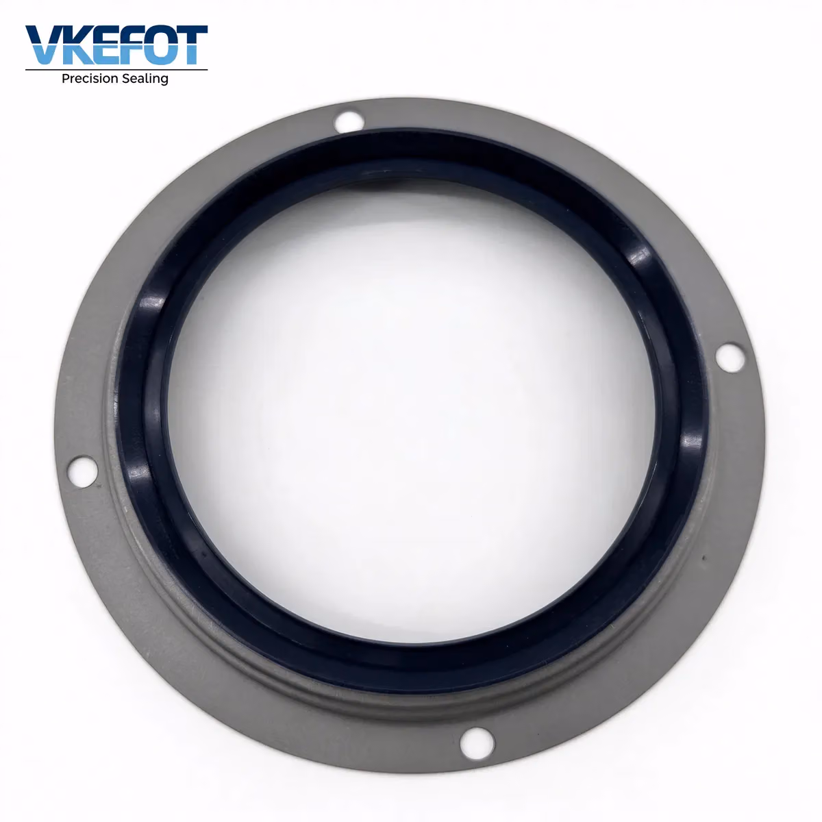 VKEFOT 132x179.5/214x30.5 mm flanged truck wheel hub oil seal, NBR lip in a steel flange, front view