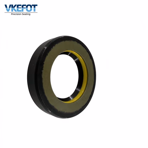 VKEFOT 25.5x41.5x8.5 mm power steering oil seal, front view showing the black body and the sealing lip