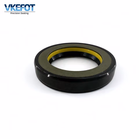 VKEFOT 30x46x8 mm power steering oil seal, side view showing the rubber-covered outer diameter