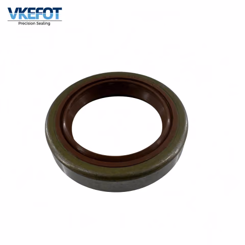 VKEFOT 35x50x10 mm rotary shaft oil seal, front view showing the brown lip and the metal case