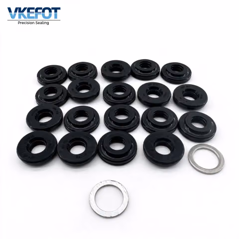 VKEFOT 9.7x22.5x6 mm cylinder head cover bolt seal ring, front view of the black ring and inner bore