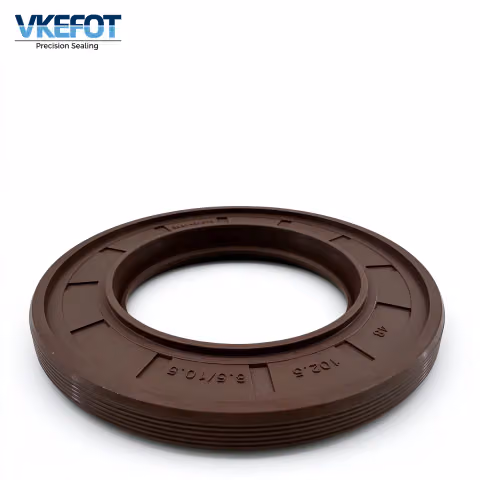 VKEFOT 48x102.5x8.5/10.5 mm rotary shaft oil seal, side view showing the stepped rubber-covered outer diameter