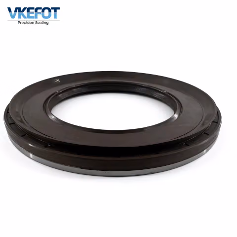 VKEFOT 90x145x10/15 mm wheel hub oil seal, side view showing the stepped body depth