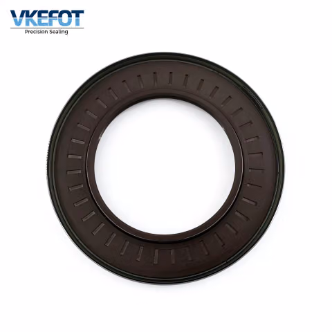 VKEFOT 90x145x10/15 mm wheel hub oil seal, angled view of the rubber-covered outer diameter