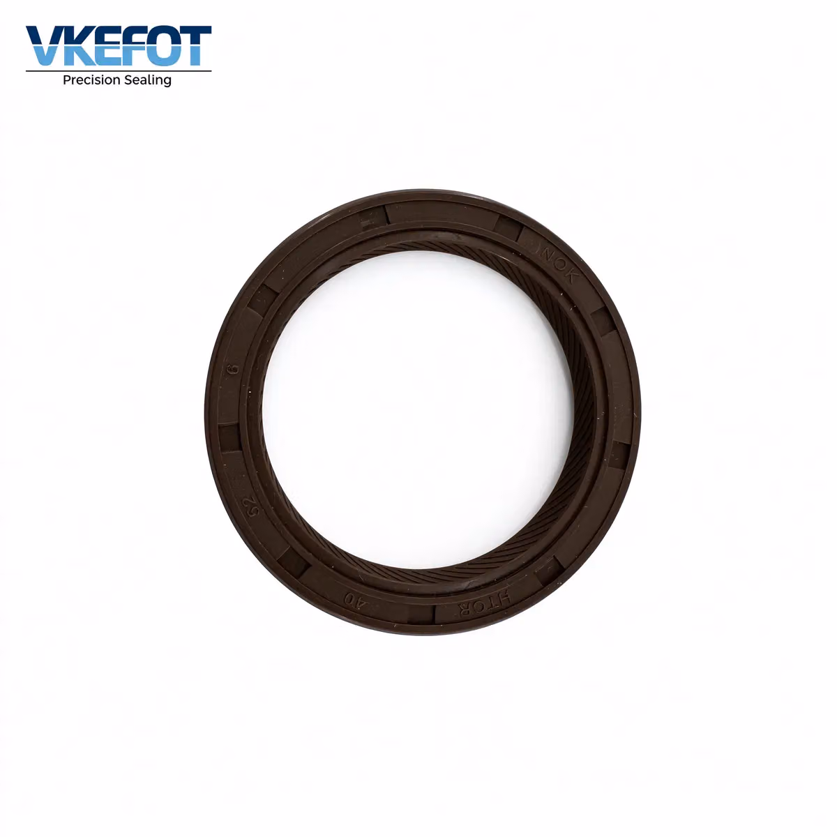 VKEFOT 40x52x6 mm HTCR rotary shaft oil seal in NBR, front view showing the oil return helix