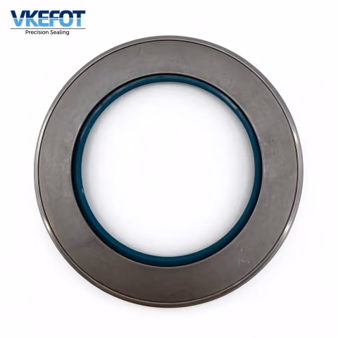 VKEFOT 90x130x13 mm TA rotary shaft oil seal, angled view of the double-sided steel shell
