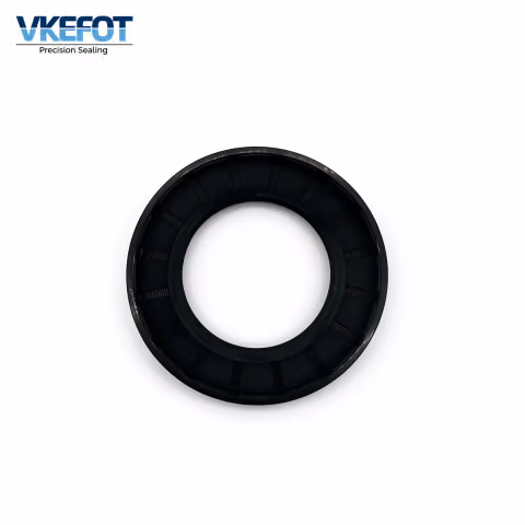VKEFOT 37x62x7 mm rotary shaft oil seal, angled view showing the ribbed outer diameter