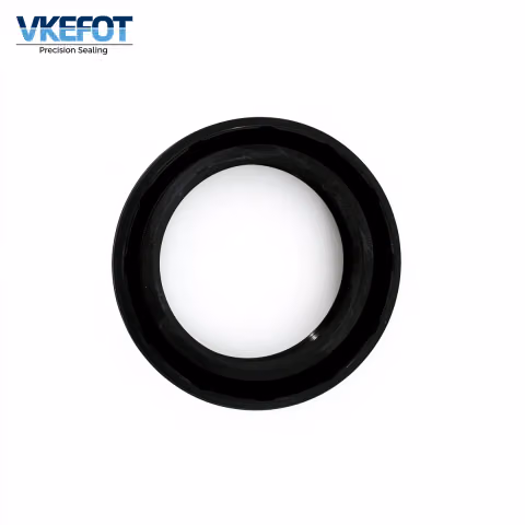 VKEFOT 38x52x10 mm rotary shaft oil seal, angled view showing the ribbed outer diameter