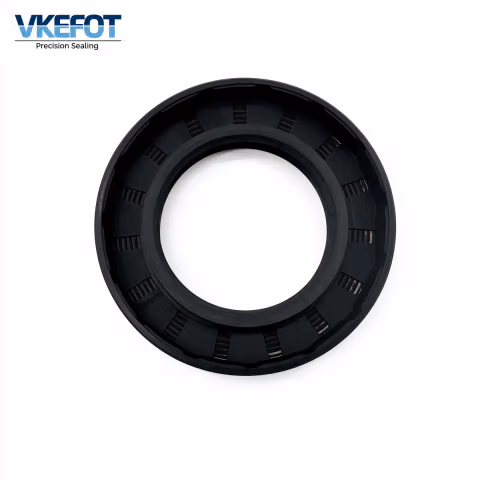VKEFOT 42x70x10 mm rotary shaft oil seal, angled view showing the ribbed outer diameter