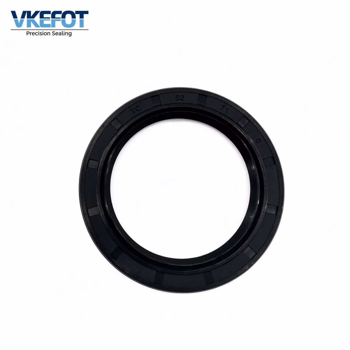VKEFOT 52x71x8 mm rotary shaft oil seal, NBR, front view with the moulded size marking