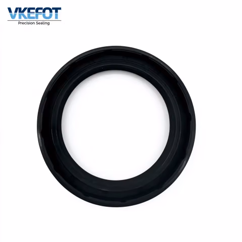 VKEFOT 52x71x8 mm rotary shaft oil seal, angled view showing the ribbed outer diameter