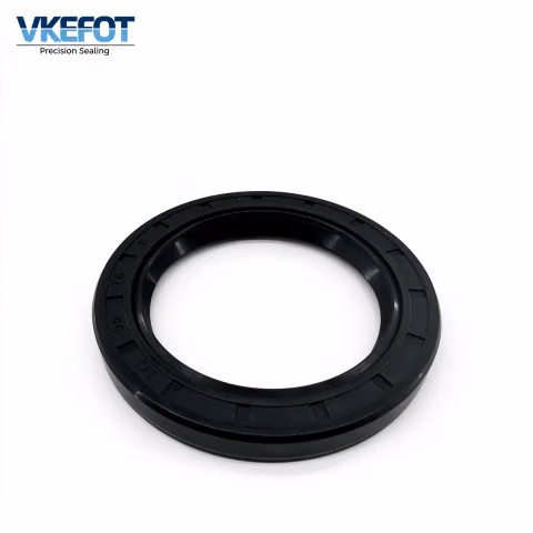 VKEFOT 55x76x9 mm rotary shaft oil seal in black NBR, front view with size marking