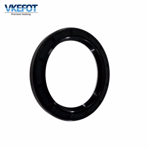 VKEFOT 56x72x8 mm rotary shaft oil seal in black NBR, front view with the sealing lip