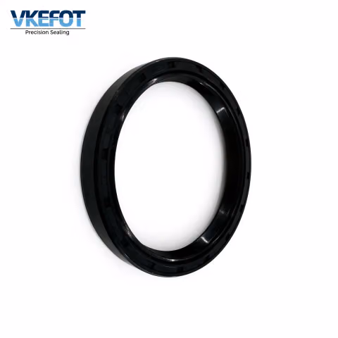 VKEFOT 65x78x10 mm rotary shaft oil seal in black NBR, front view of the sealing lip