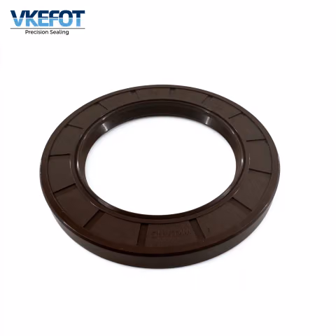 VKEFOT 75x110x13 mm FKM oil seal in brown fluorocarbon rubber, front view with size marking